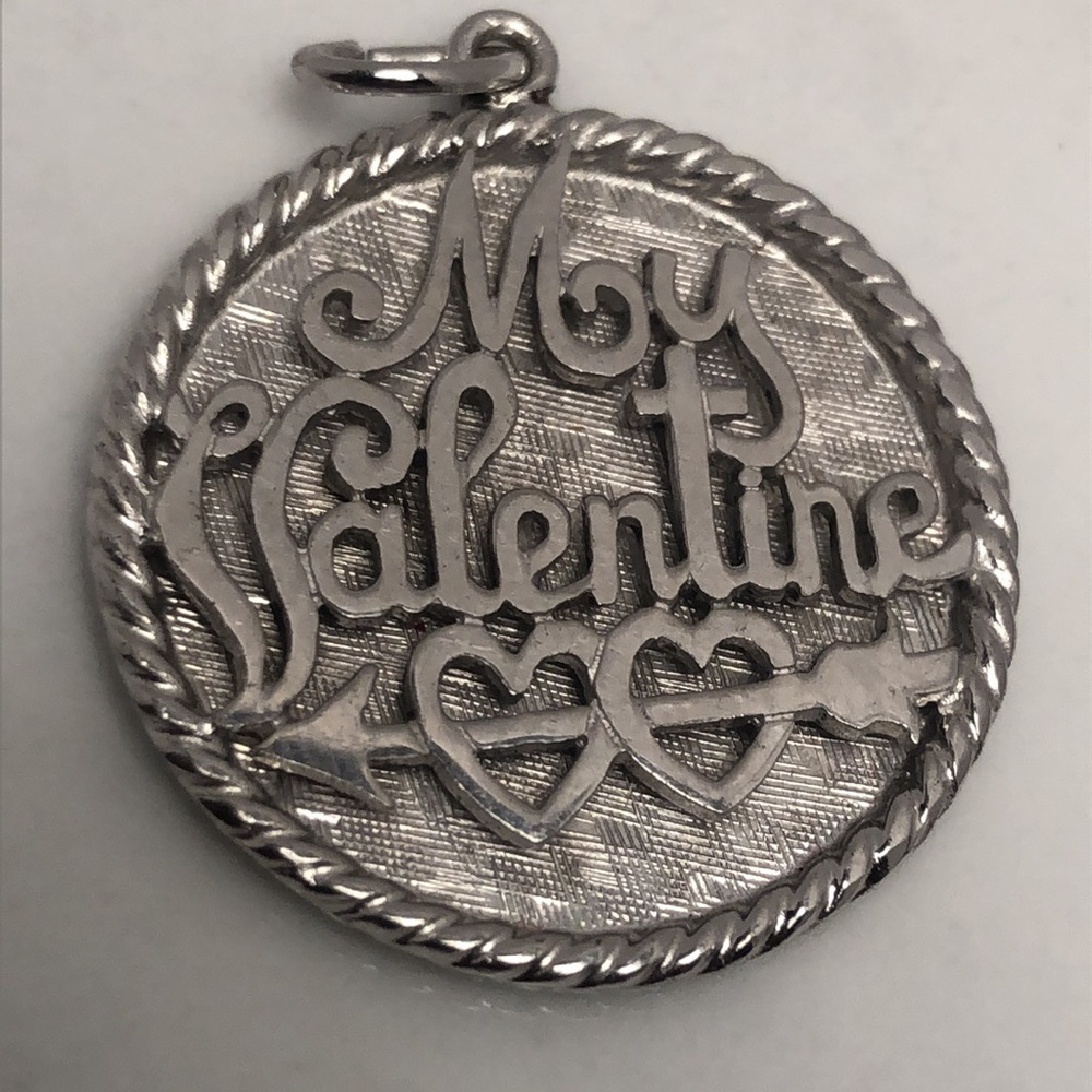 My Valentine sterling silver vintage pendant‎ bracelet charm
